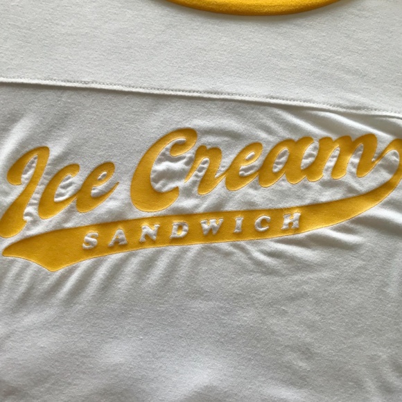 Old Navy white yellow amber Ice Cream Sandwich Tee Girls Size 10 / 12 Big Kids L - Picture 10 of 10